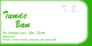 tunde ban business card